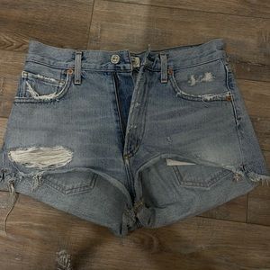blue jean shorts